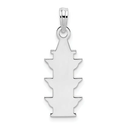 Sterling Silver De-Ani Rhodium-Plated Polished Enameled Traffic Light Pendant