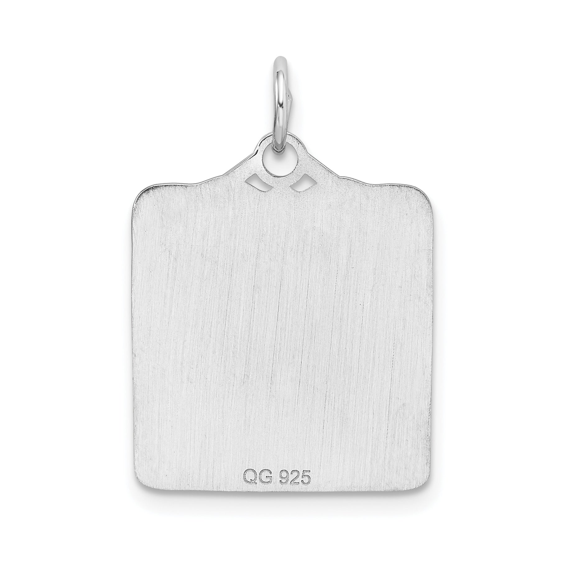 Sterling Silver Ss Rh-Plt Pink Birth Certificate Polished Front/Satin Back Charm