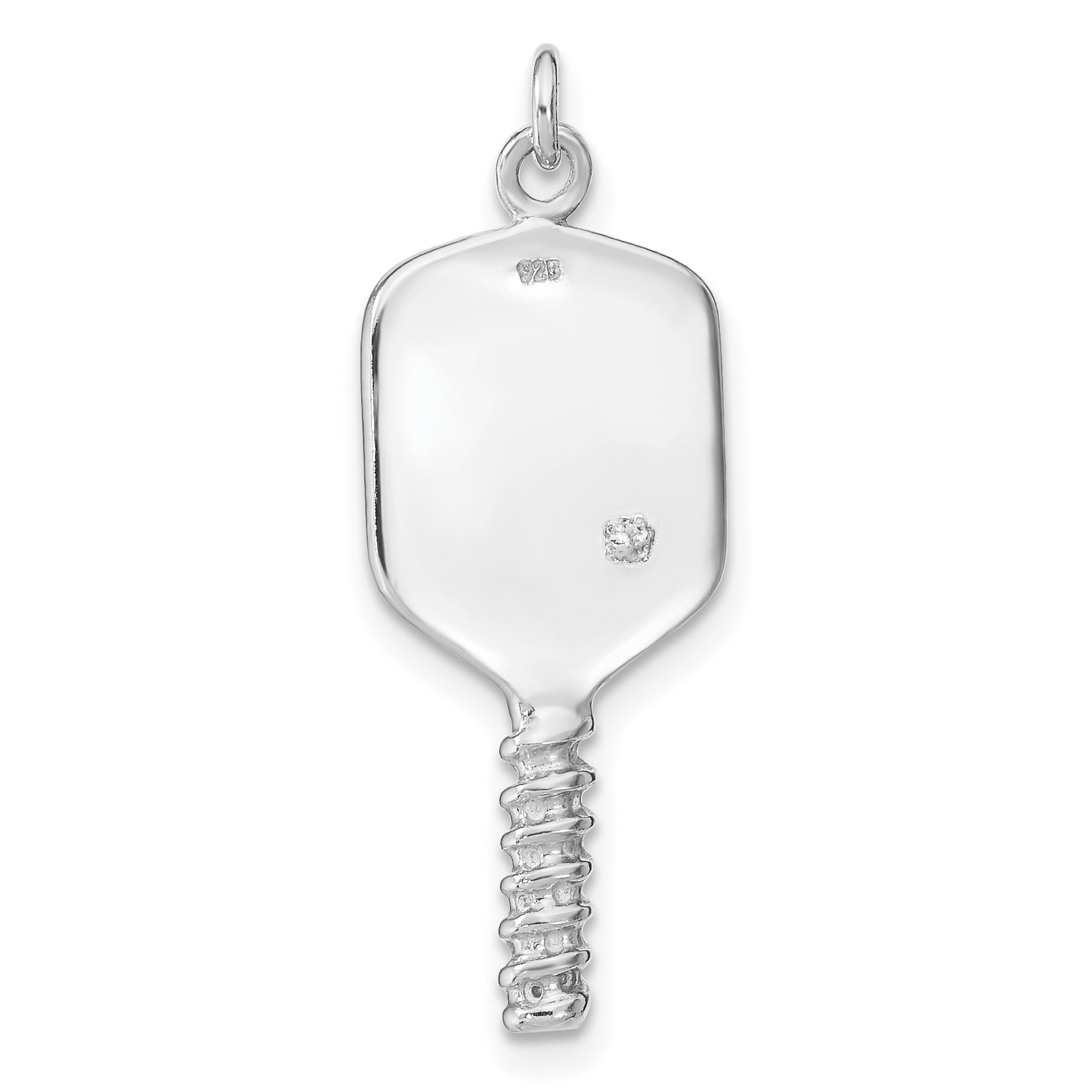 Sterling Silver Enamel Pickleball Charm
