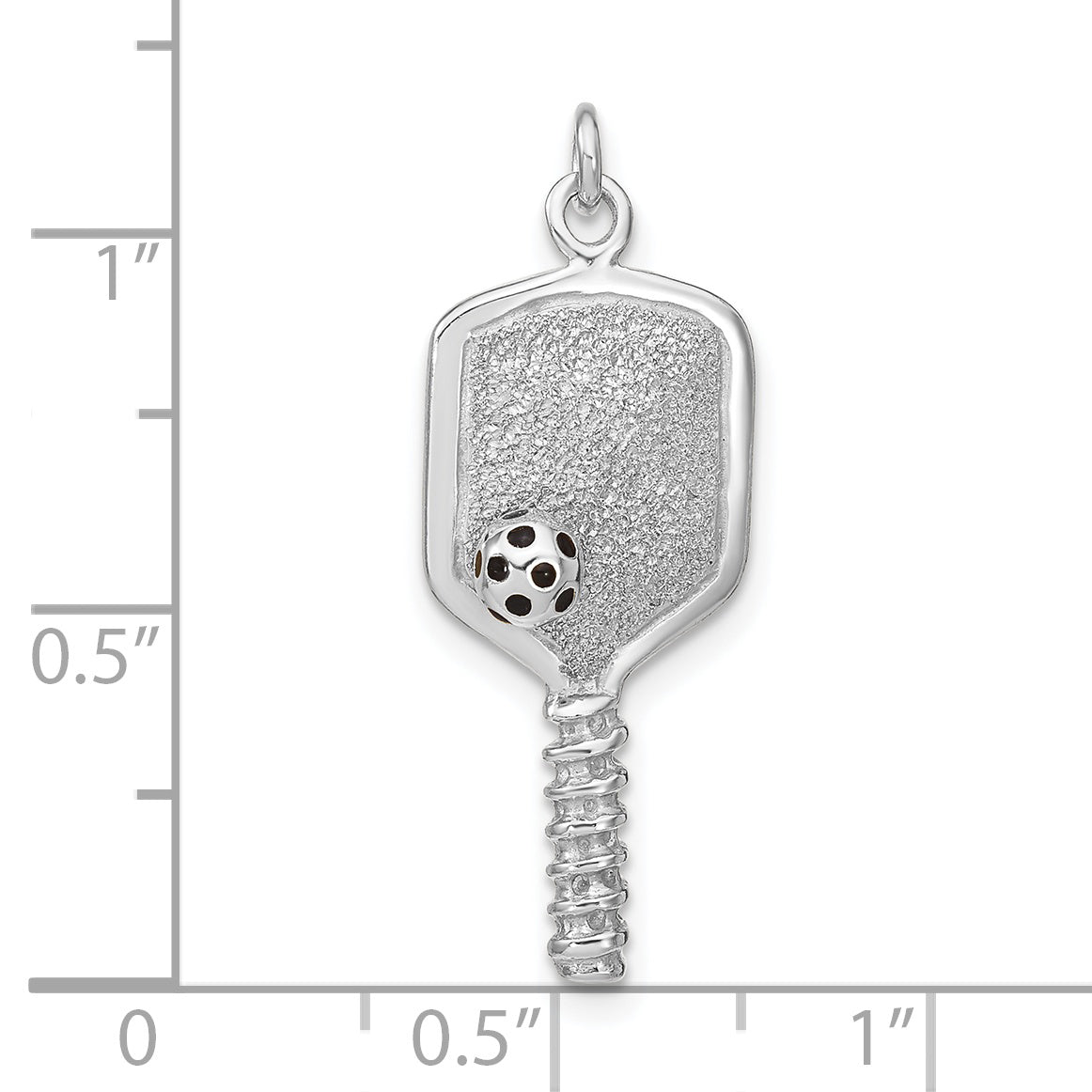 Sterling Silver Enamel Pickleball Charm