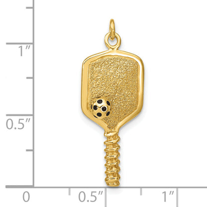 Ss/Gold Plated Sterling Silver Gold-Tone And Enamel Pickleball Charm