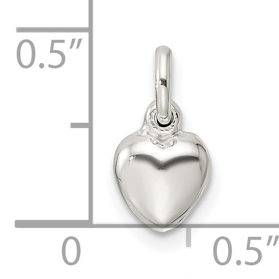 Sterling Silver Small Puffed Heart Charm