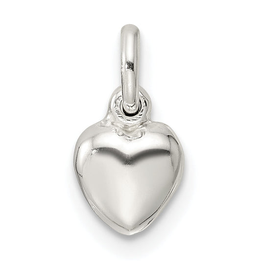 Sterling Silver Small Puffed Heart Charm