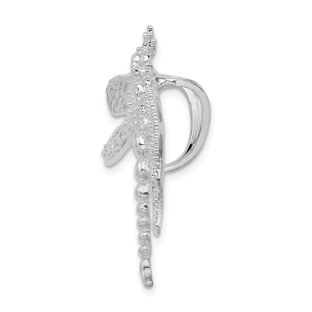 Sterling Silver De-Ani Rhodium-Plated Polished Dragonfly With Filigree Wings Slide
