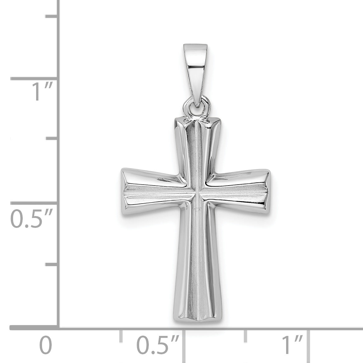 Sterling Silver Rh Polished Cross Pendant