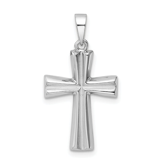 Sterling Silver Rh Polished Cross Pendant