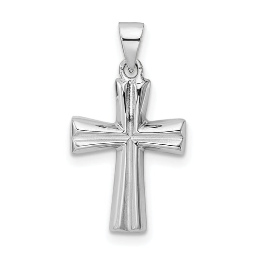 Sterling Silver Rh Polished Cross Pendant