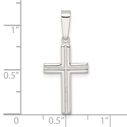 Sterling Silver Polished And Satin Center Latin Cross Pendant