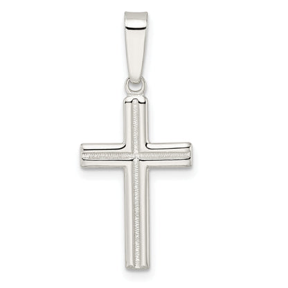 Sterling Silver Polished And Satin Center Latin Cross Pendant
