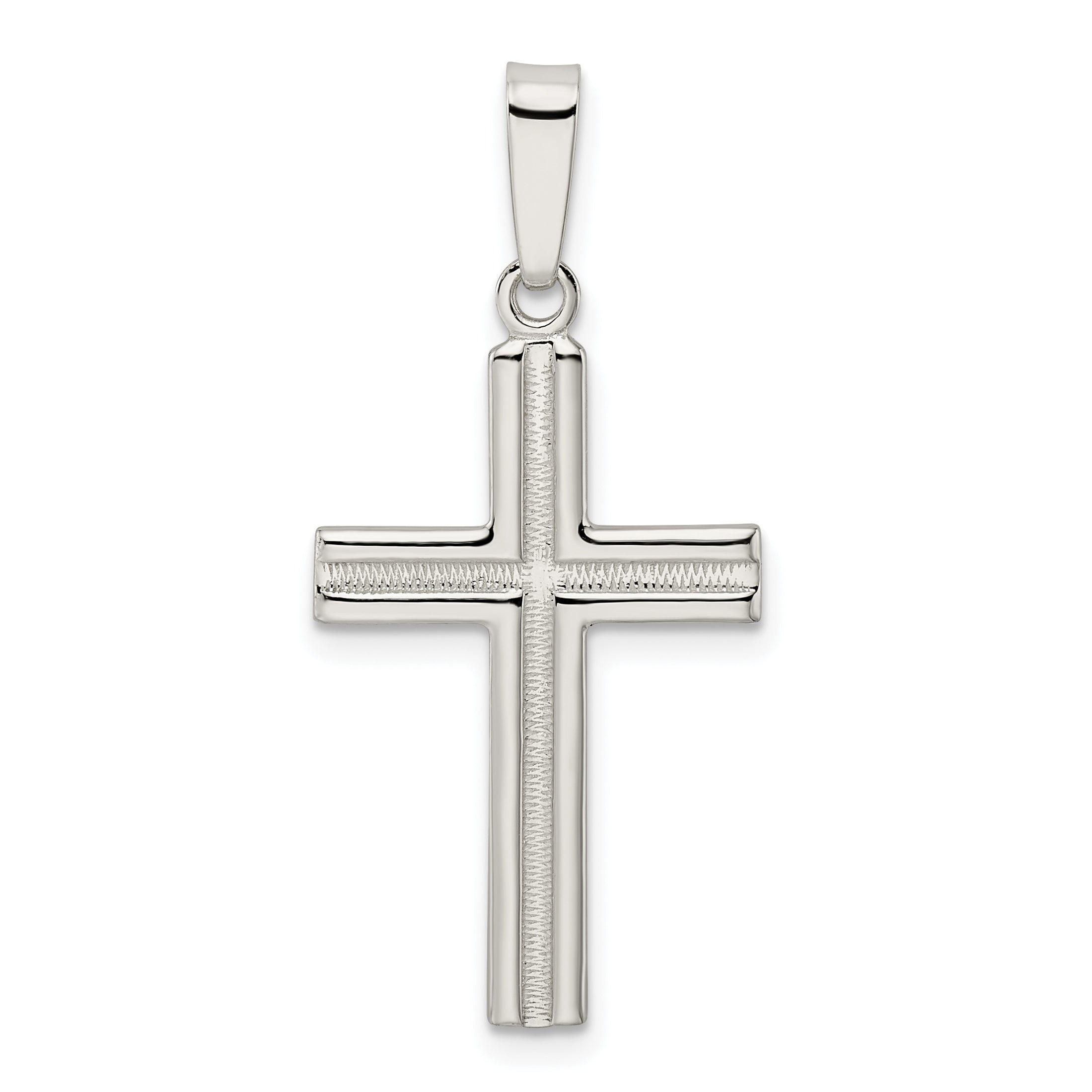 Sterling Silver Polished And Satin Latin Cross Pendant