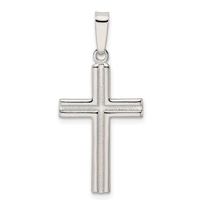 Sterling Silver Polished And Satin Latin Cross Pendant