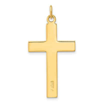 Sterling Silver Gold-Plated Polished And Satin Double Cross Pendant