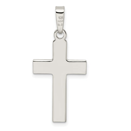 Sterling Silver Polished W/Rope Ends Latin Cross Pendant