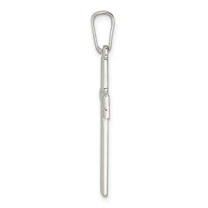 Sterling Silver Polished W/Lines Latin Cross Pendant