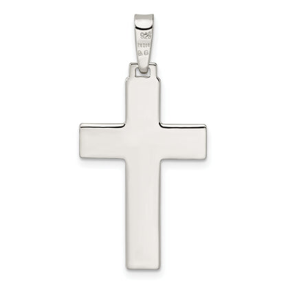 Sterling Silver Polished W/Lines Latin Cross Pendant