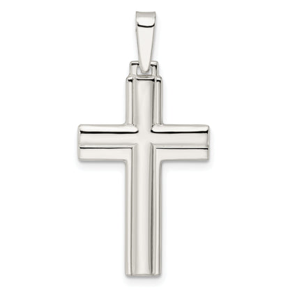 Sterling Silver Polished W/Lines Latin Cross Pendant