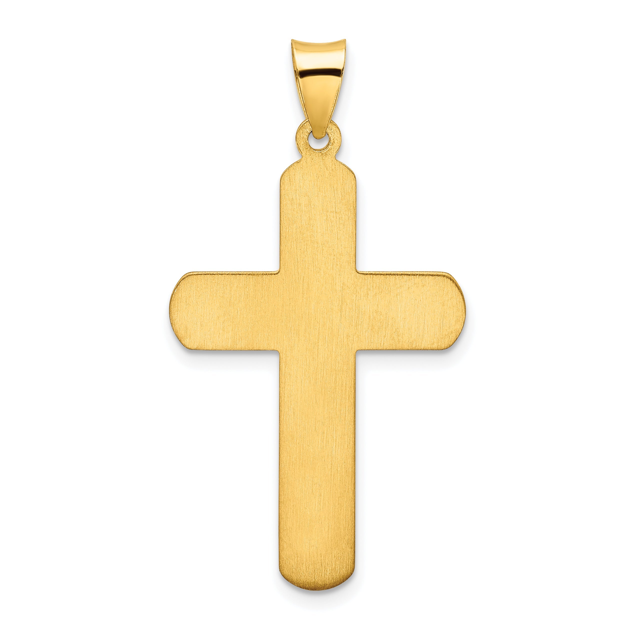 Ss/Gold Plated Sterling Silver Gold-Tone Polished Solid Cross Pendant