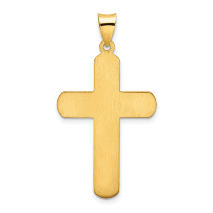 Ss/Gold Plated Sterling Silver Gold-Tone Polished Solid Cross Pendant