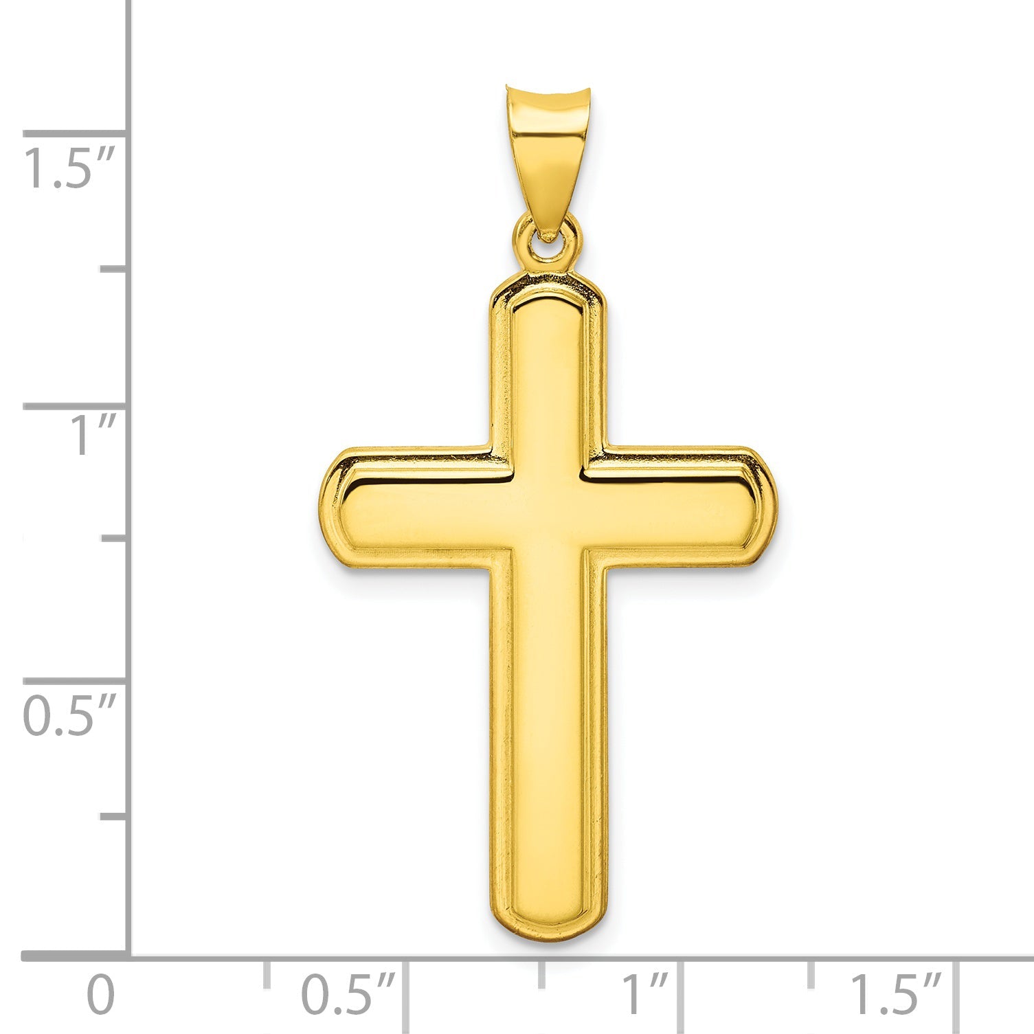 Ss/Gold Plated Sterling Silver Gold-Tone Polished Solid Cross Pendant