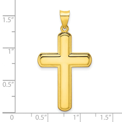 Ss/Gold Plated Sterling Silver Gold-Tone Polished Solid Cross Pendant