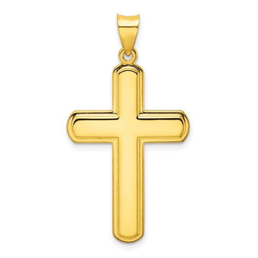 Ss/Gold Plated Sterling Silver Gold-Tone Polished Solid Cross Pendant