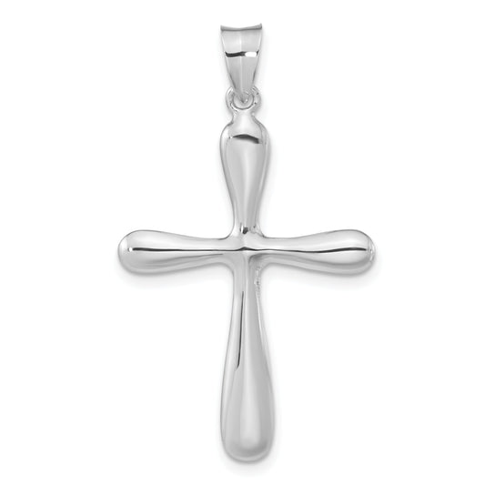 Sterling Silver Rhodium-Plated Polished Cross Pendant