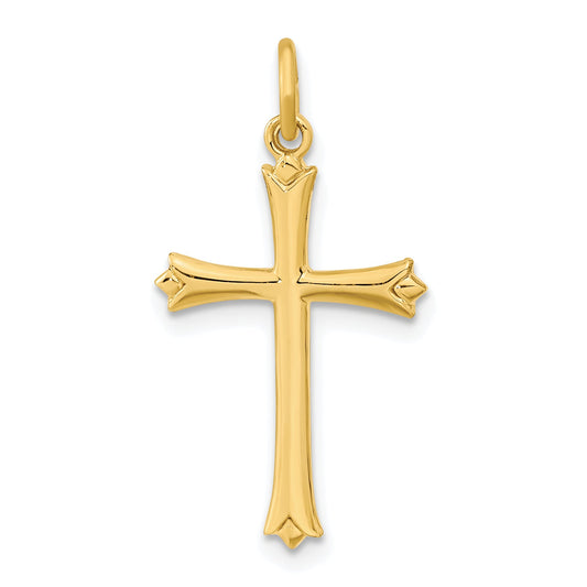 Sterling Silver Gold-Plated W/ Pointed Ends Cross Pendant