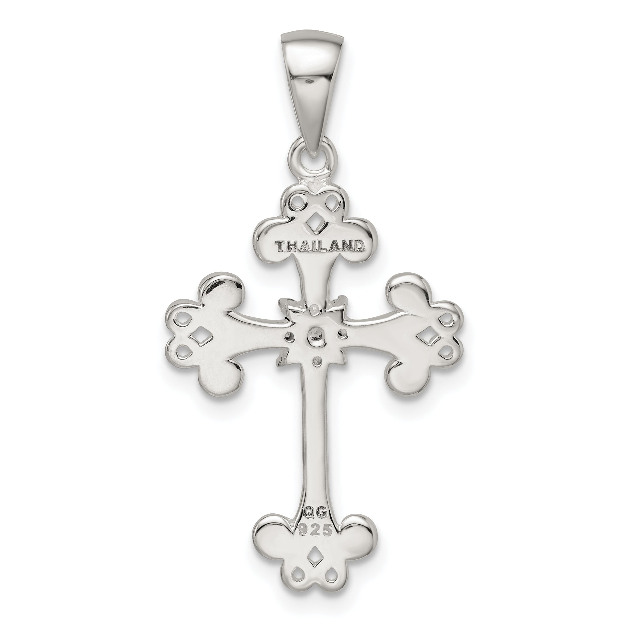 Sterling Silver Cz Cross Pendant