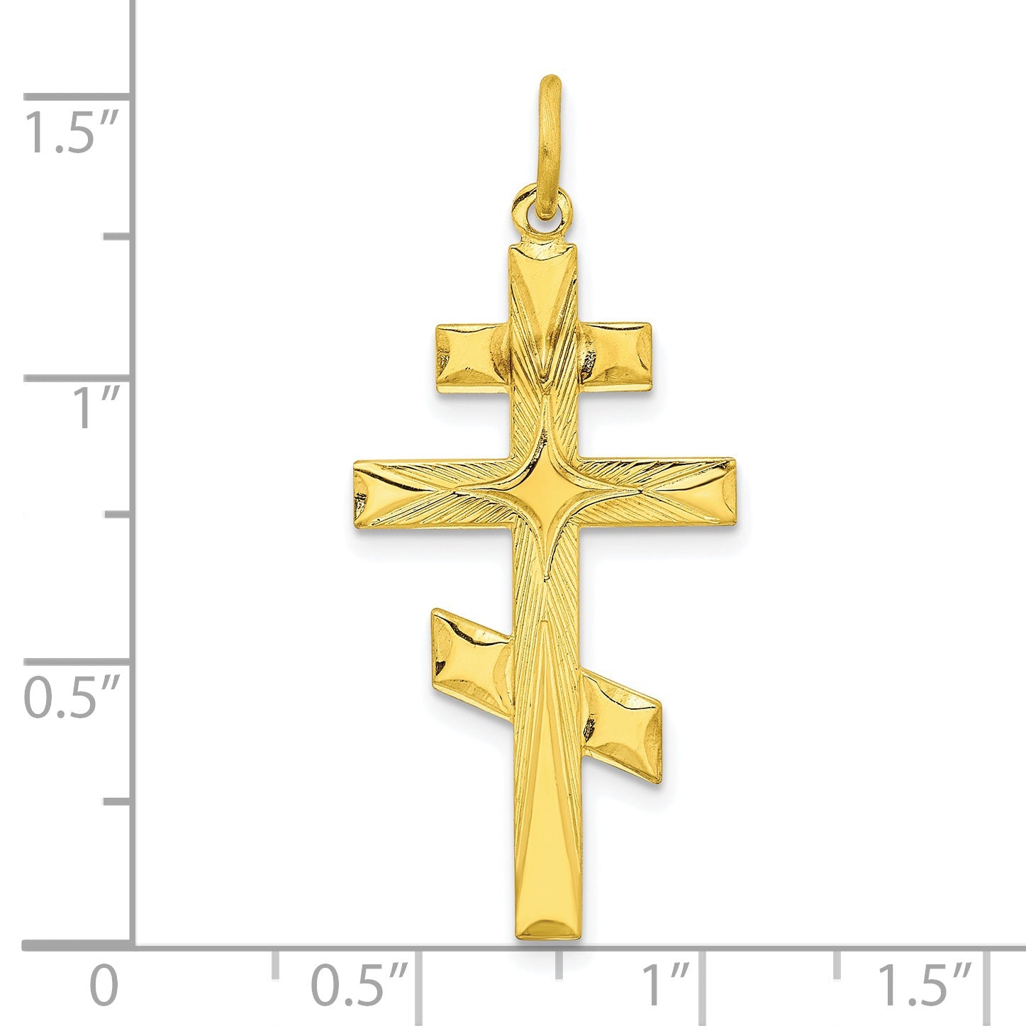 Ss/Gold Plated Sterling Silver Gold-Tone Polished Solid Cross Pendant