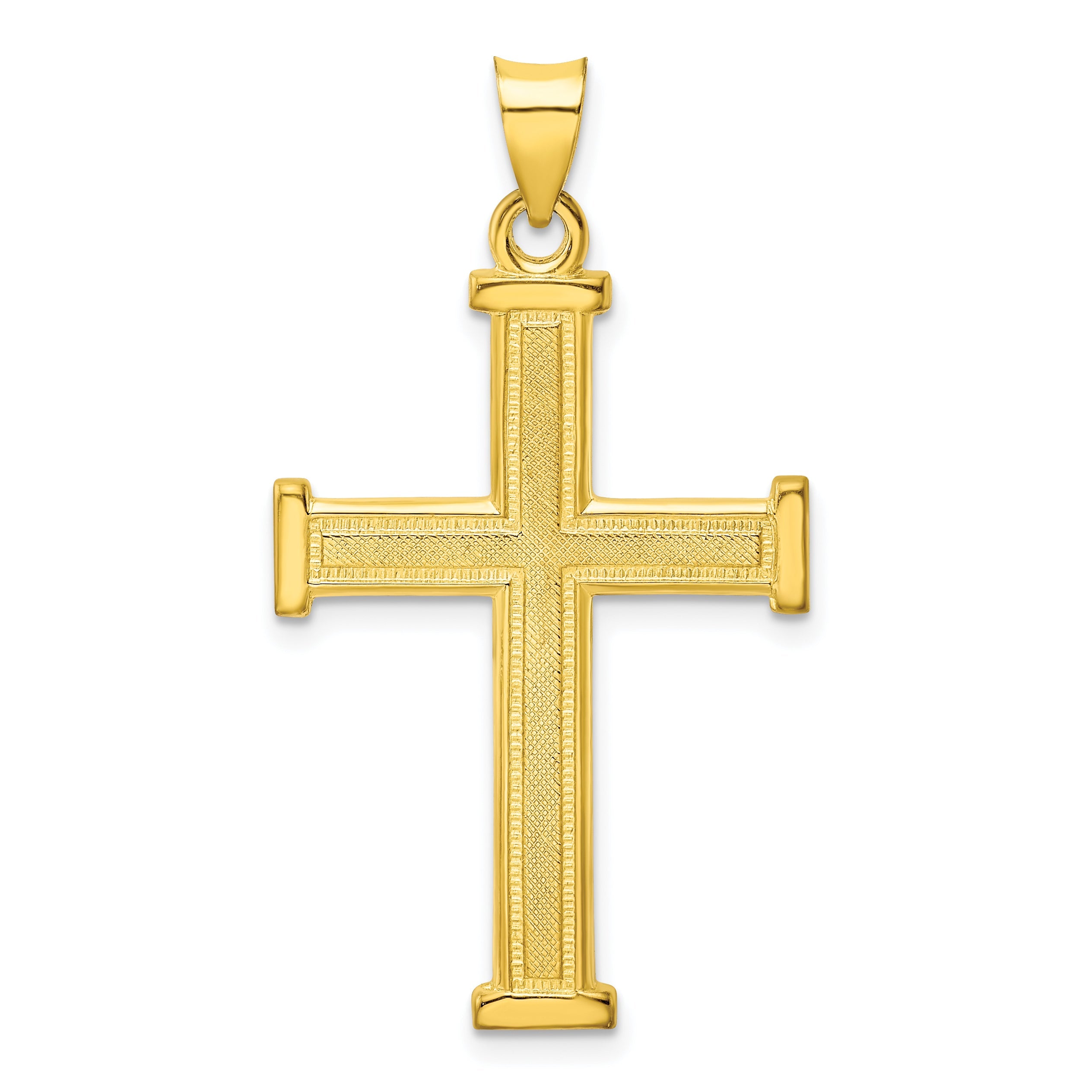 Ss/Gold Plated Sterling Silver Gold-Tone Polished Solid Cross Pendant