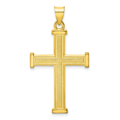 Ss/Gold Plated Sterling Silver Gold-Tone Polished Solid Cross Pendant