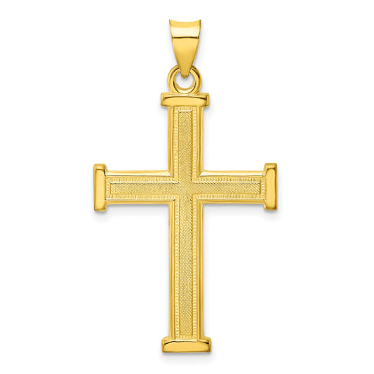 Ss/Gold Plated Sterling Silver Gold-Tone Polished Solid Cross Pendant