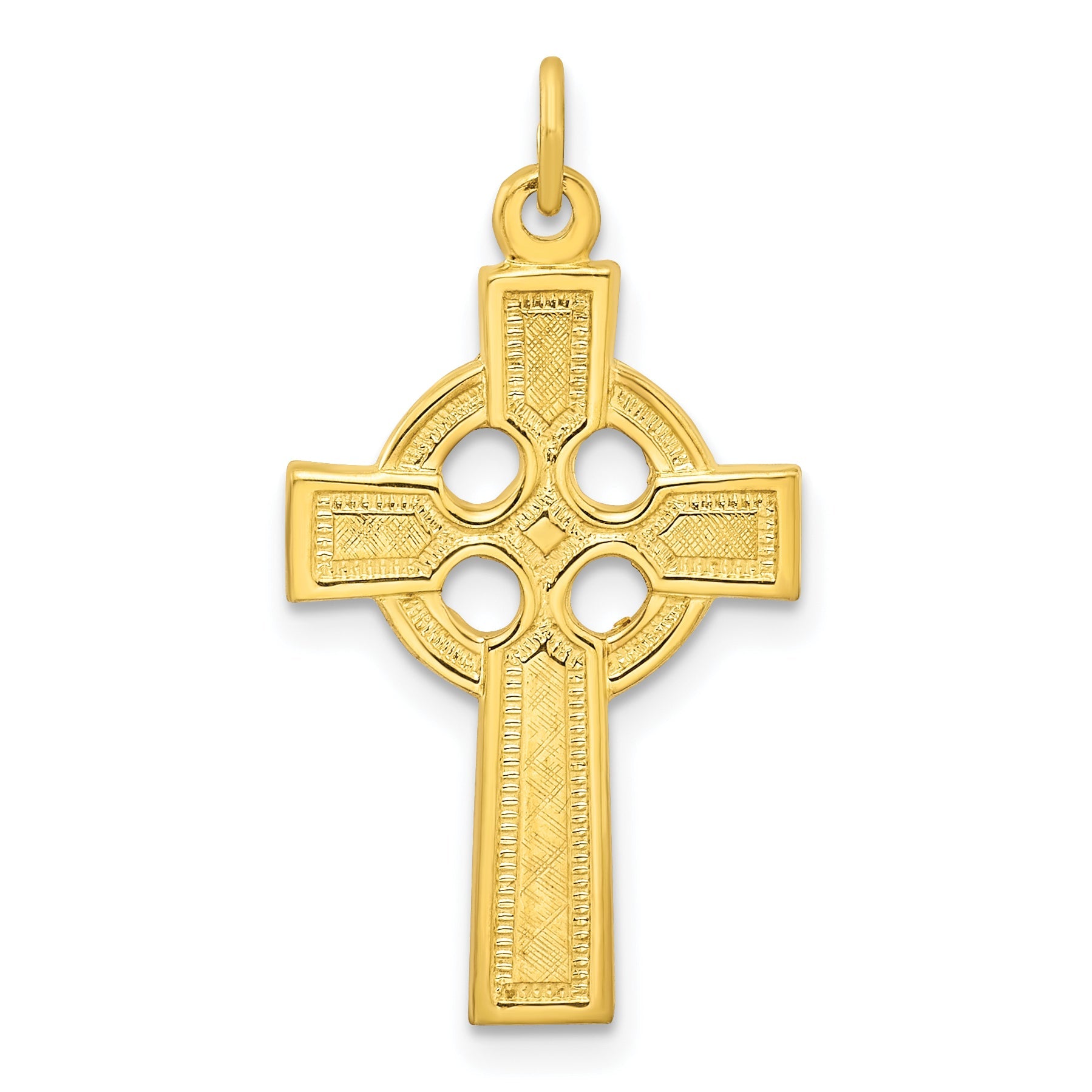 Ss/Gold Plated Sterling Silver Gold-Tone Polished Solid Cross Pendant
