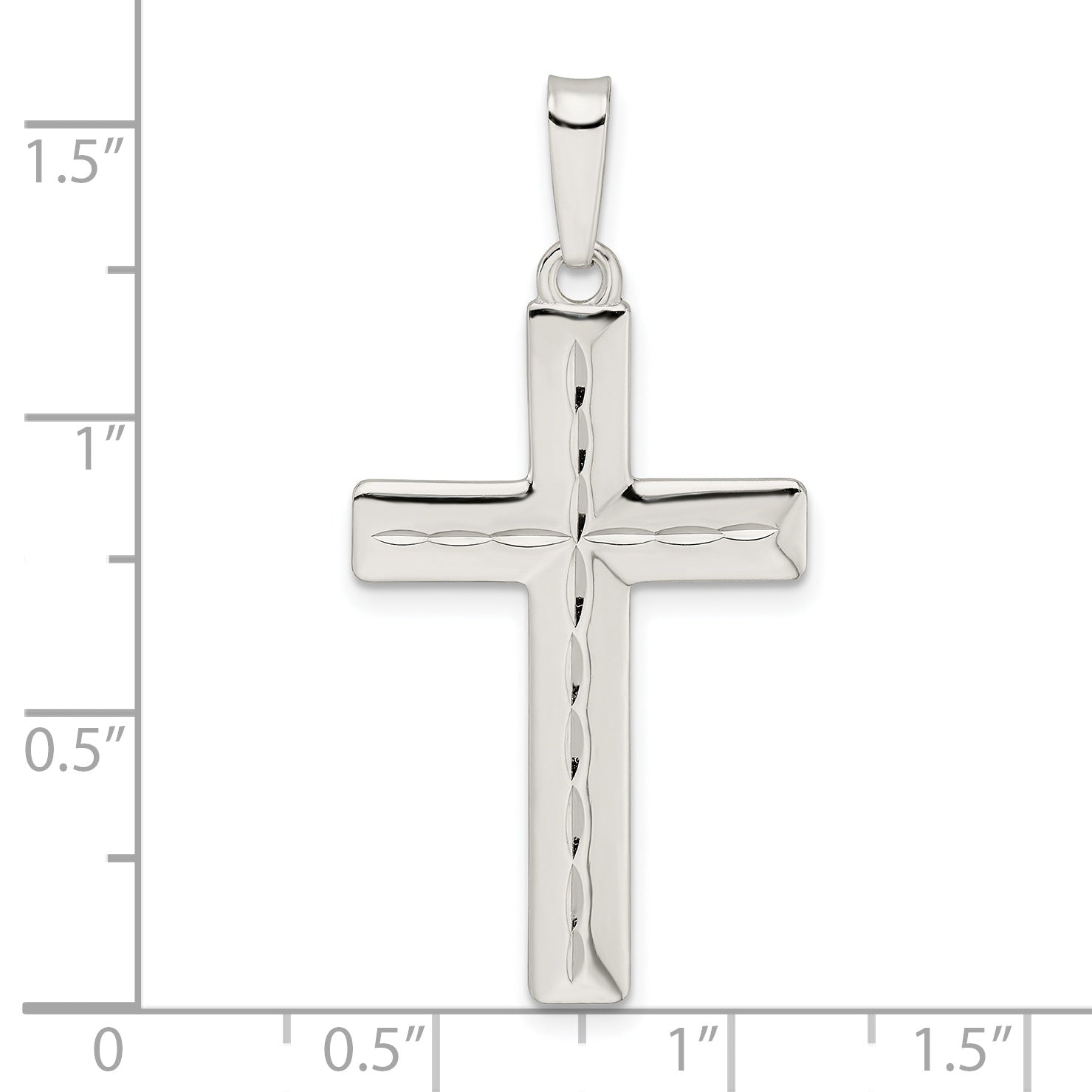 Sterling Silver Diamond-Cut Latin Cross Pendant