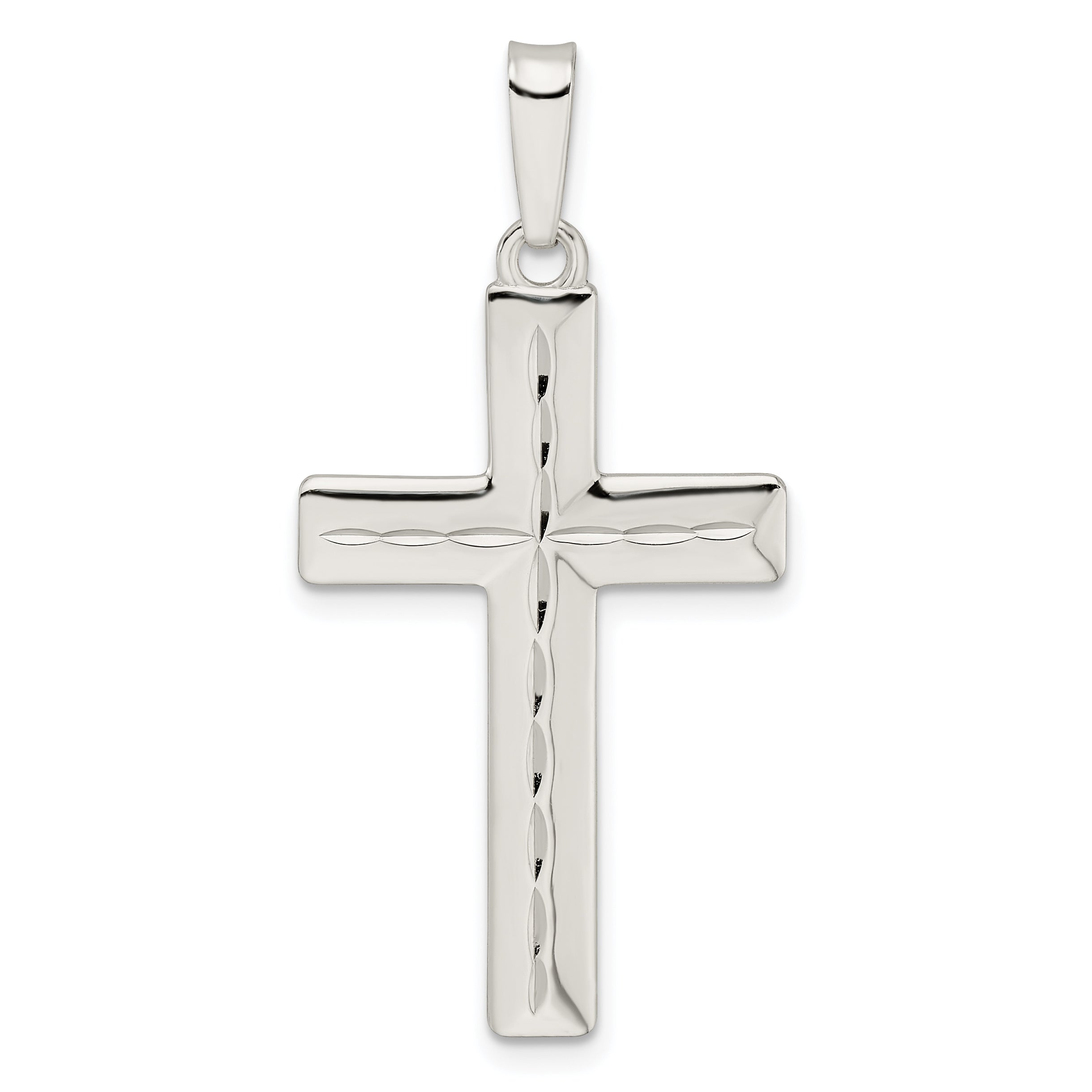 Sterling Silver Diamond-Cut Latin Cross Pendant