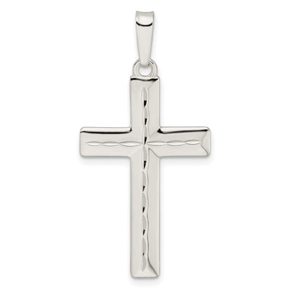 Sterling Silver Diamond-Cut Latin Cross Pendant