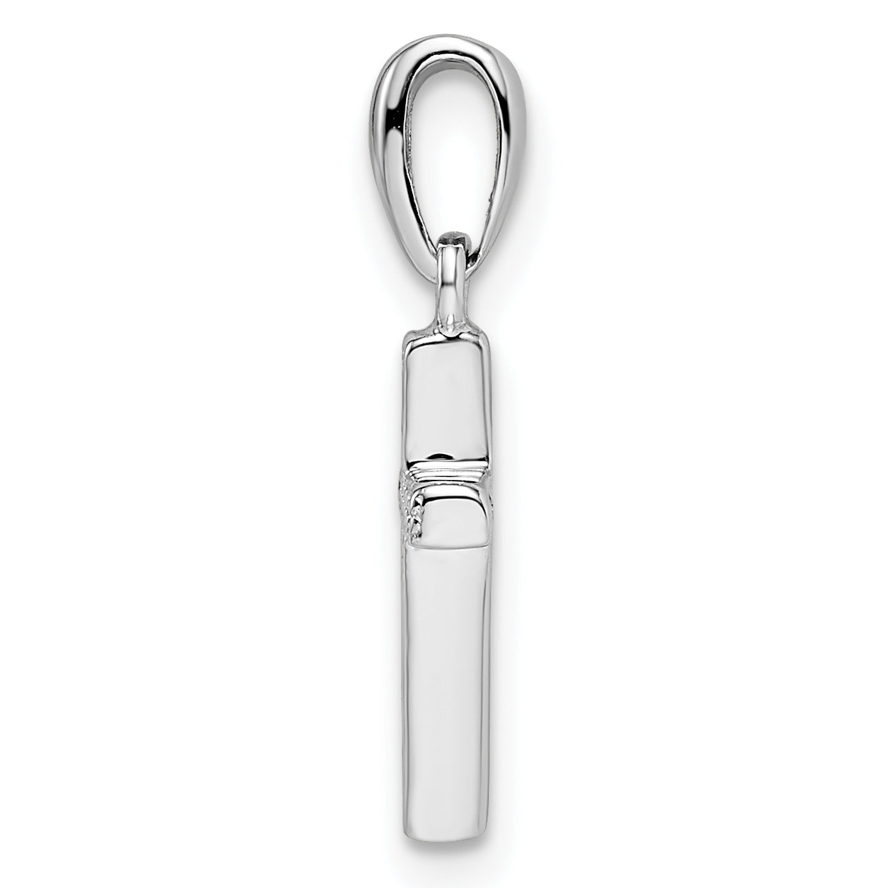 Sterling Silver Rhodium-Plated Cz Cross Pendant