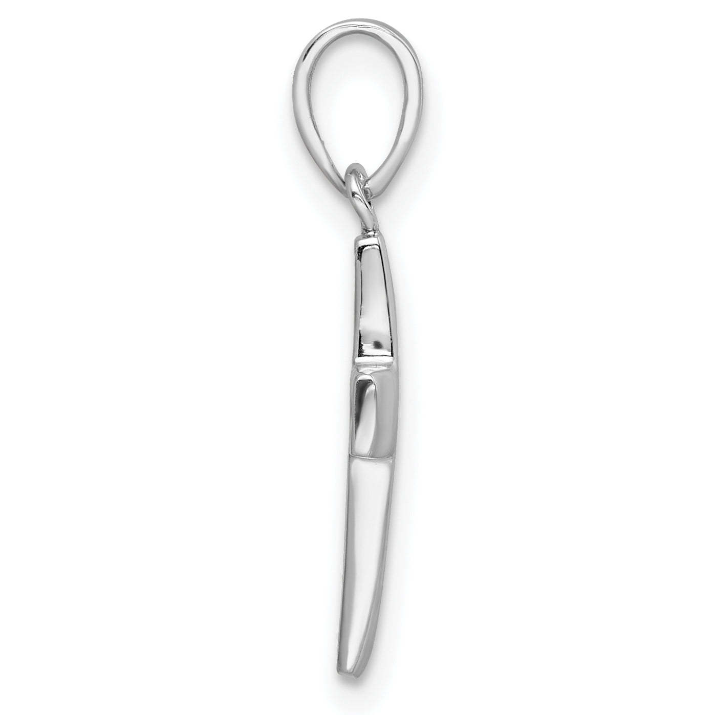 Sterling Silver Rh Polished And Brushed Cz Mini Cross Pendant