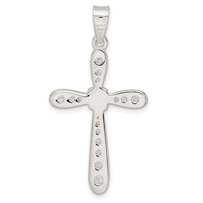 Sterling Silver Cz W/X-Center Cross Pendant