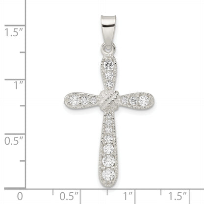 Sterling Silver Cz W/X-Center Cross Pendant