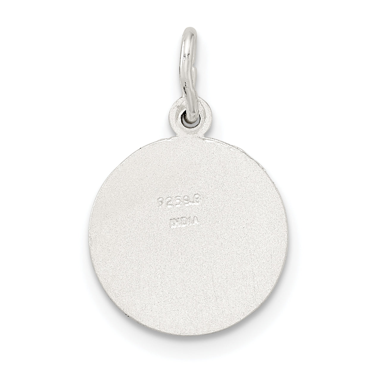 Sterling Silver Polished Satin And D/C Cherub Circle Charm