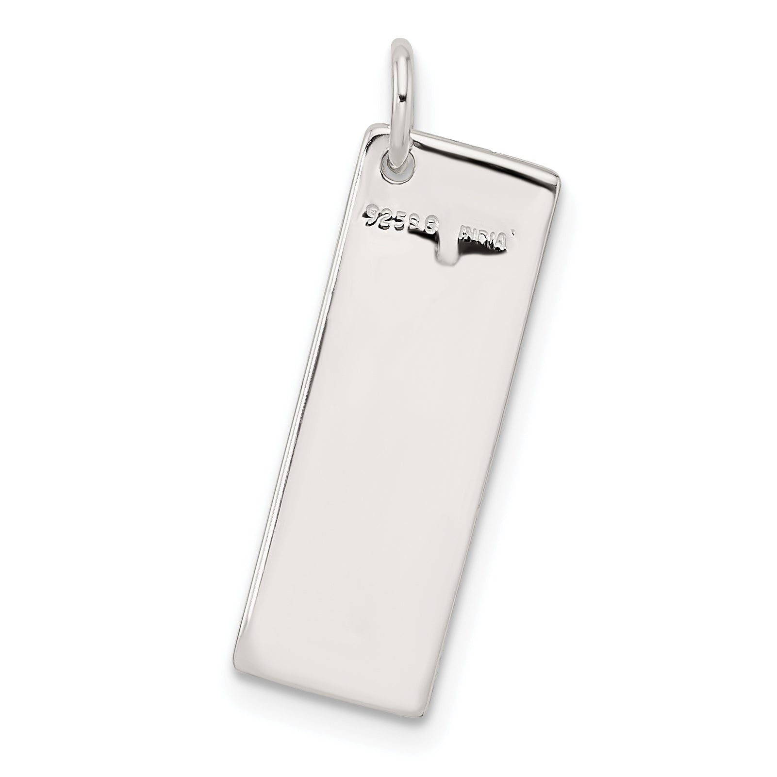 Sterling Silver Footprints On Textured Bar Charm