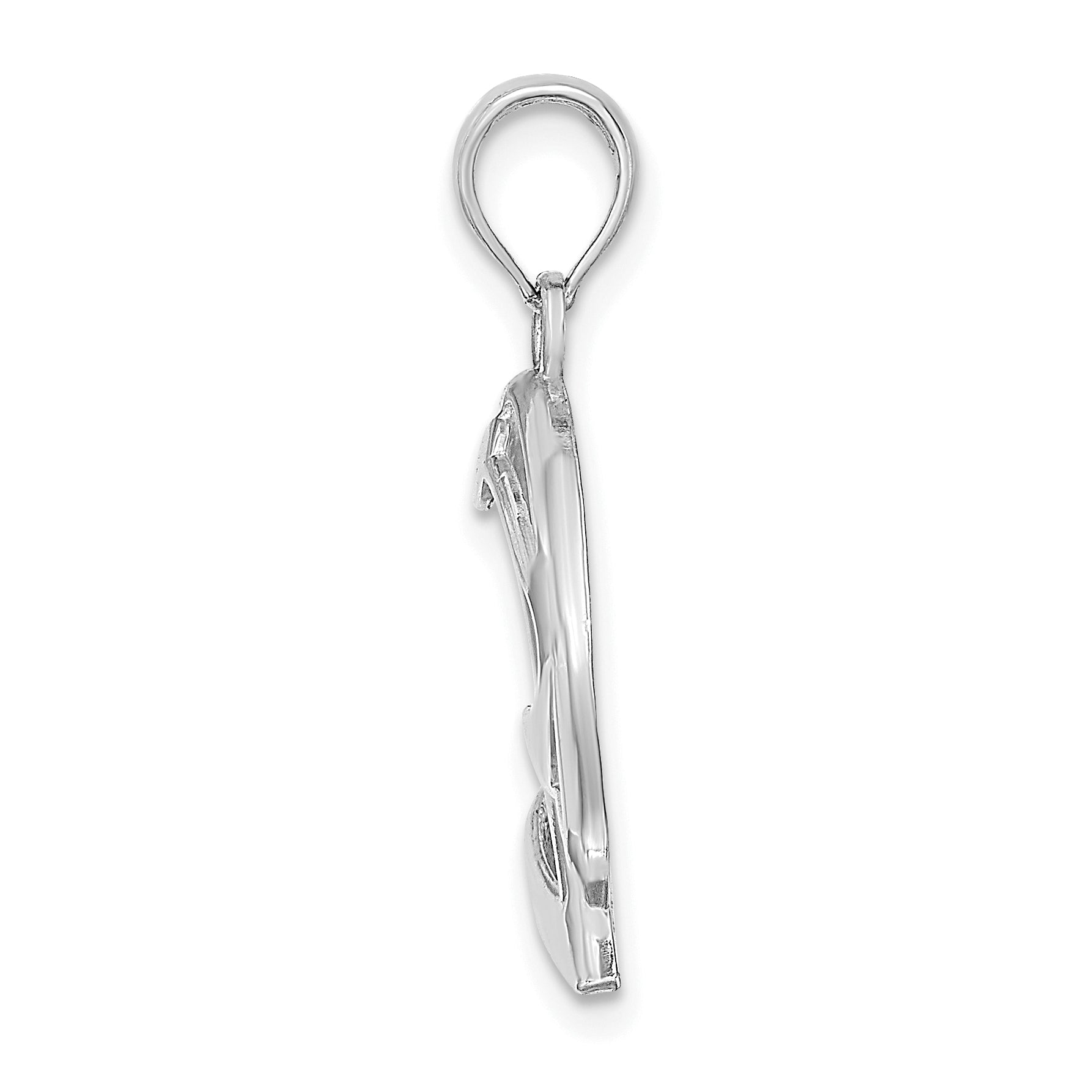 Sterling Silver De-Ani Rhodium-Plated Cut-Out Duck Head Charm