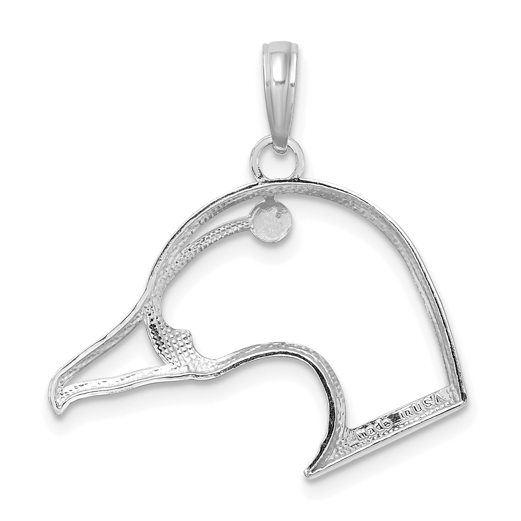 Sterling Silver De-Ani Rhodium-Plated Cut-Out Duck Head Charm
