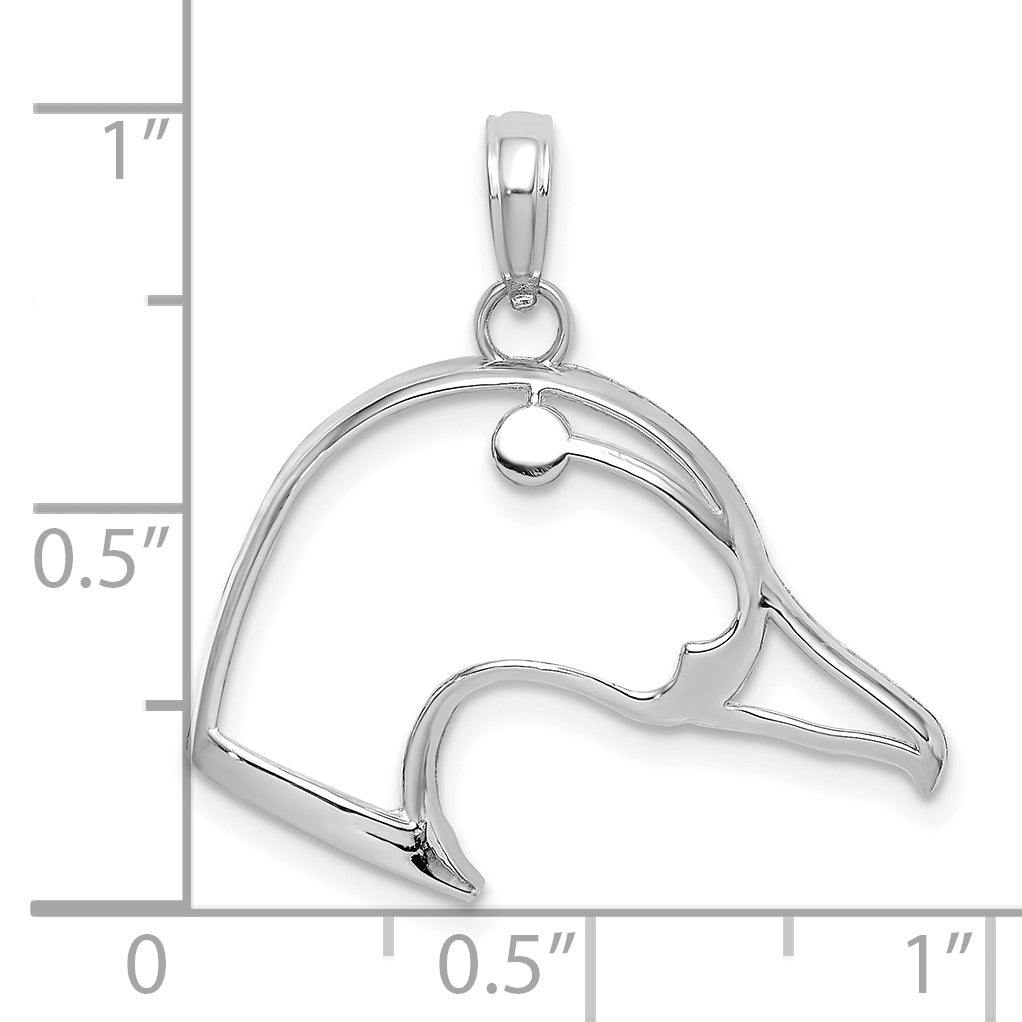Sterling Silver De-Ani Rhodium-Plated Cut-Out Duck Head Charm