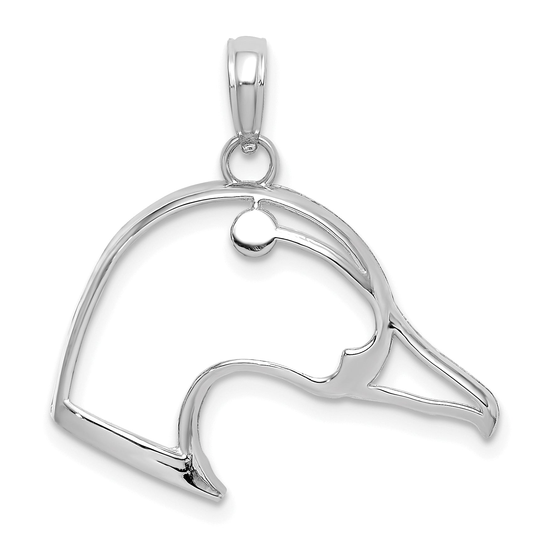 Sterling Silver De-Ani Rhodium-Plated Cut-Out Duck Head Charm