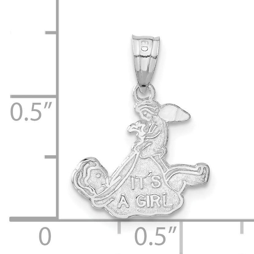 Sterling Silver It'S A Girl Charm