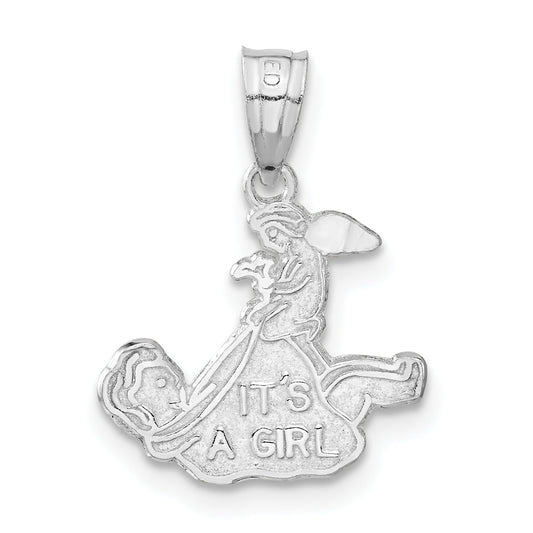 Sterling Silver It'S A Girl Charm