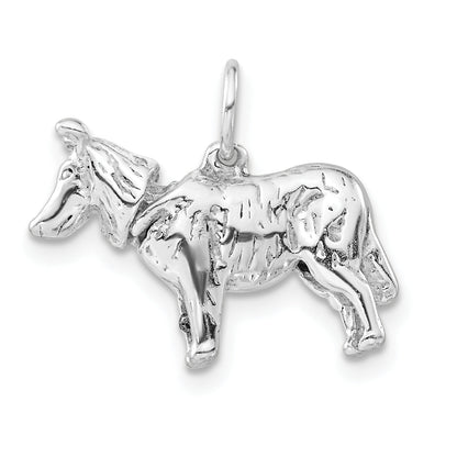 Sterling Silver 3-D Polished Collie Dog Charm