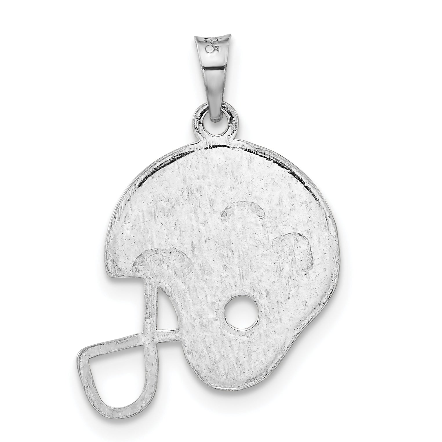 Sterling Silver Polished Diamond-Cut The Best Star Helmet Charm